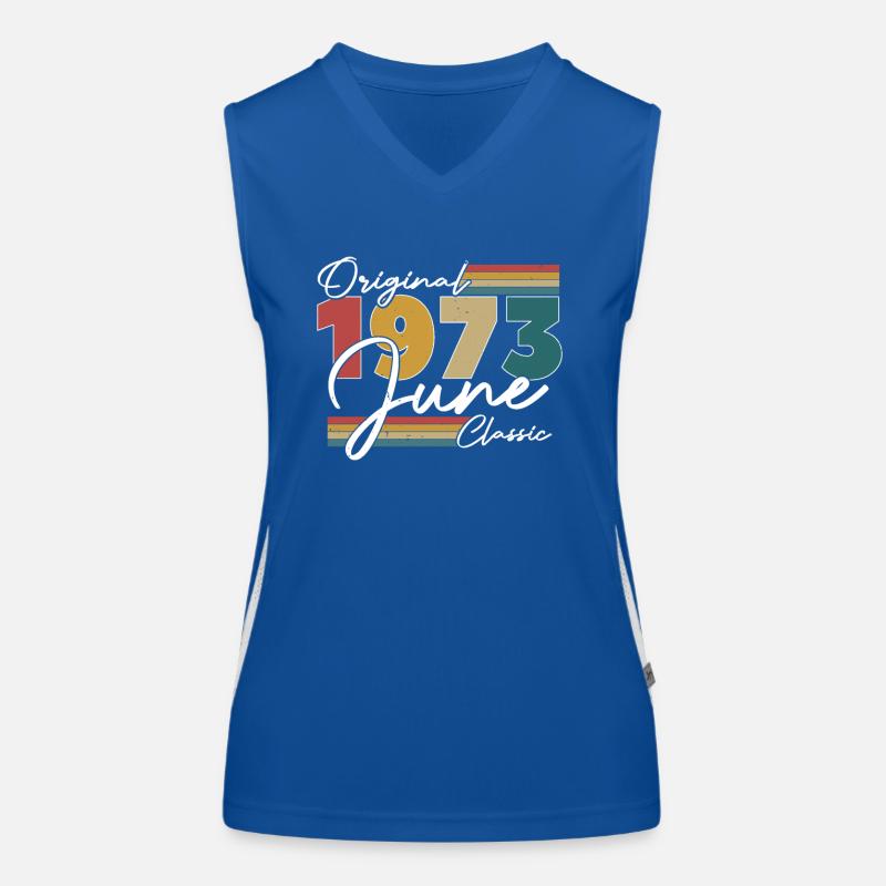Geburtstagsgeschenk, geboren im Juni 1973 Funktionelles Kontrast-Tank Top für Frauen