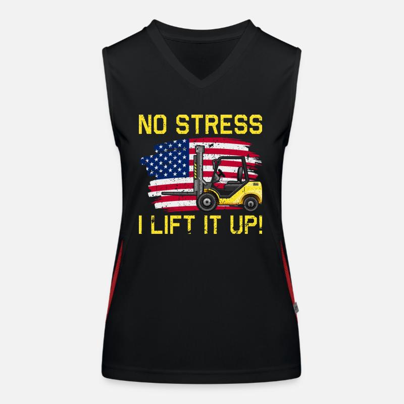 Gabelstaplerfahrer Gabelstapler Staplerfahrer Funktionelles Kontrast-Tank Top für Frauen