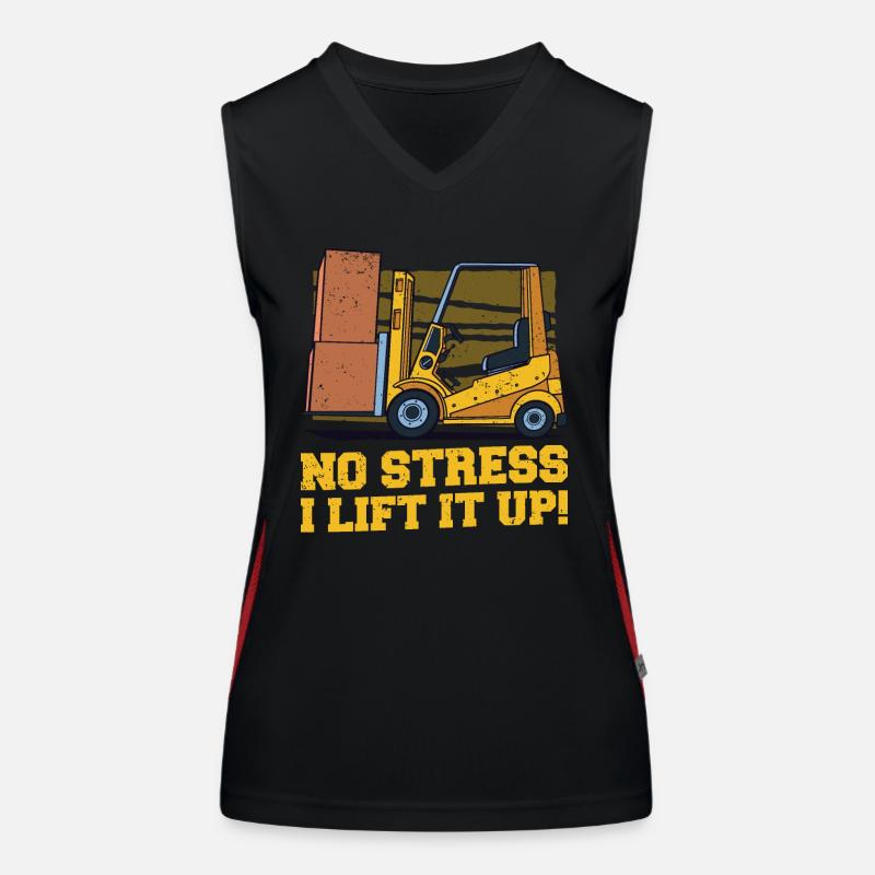 Gabelstaplerfahrer Gabelstapler Staplerfahrer Funktionelles Kontrast-Tank Top für Frauen