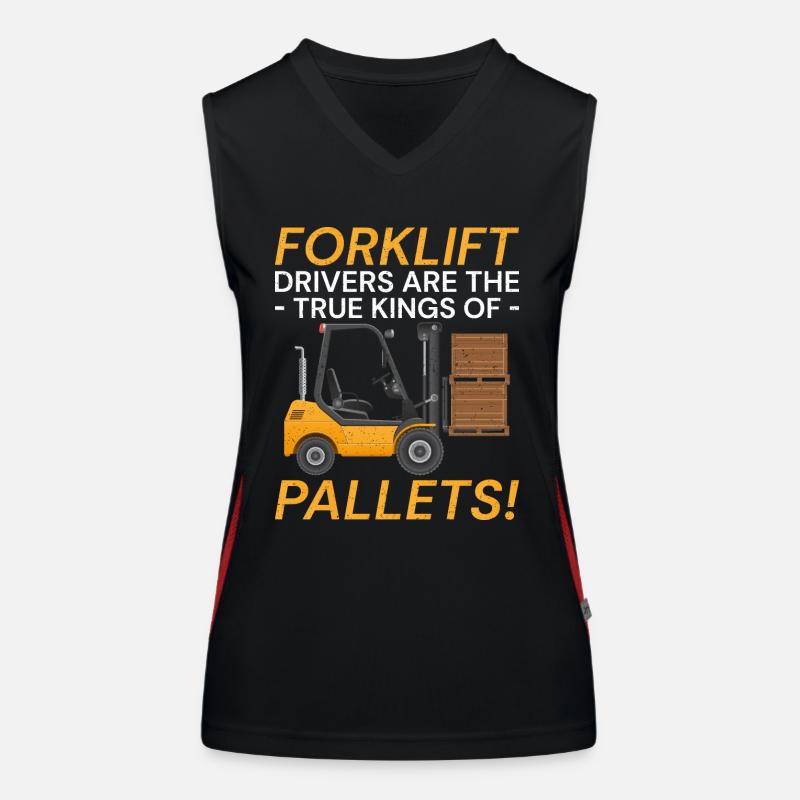 Gabelstaplerfahrer Gabelstapler Staplerfahrer Funktionelles Kontrast-Tank Top für Frauen