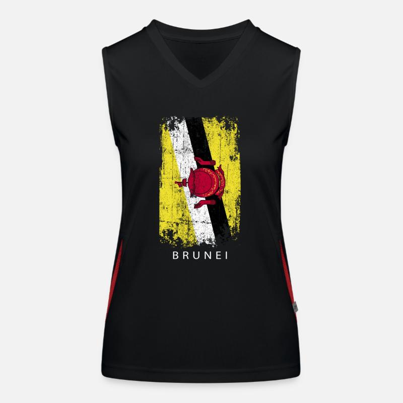 Souvenir avec le drapeau du pays de Brunei Débardeur respirant contrasté Femme