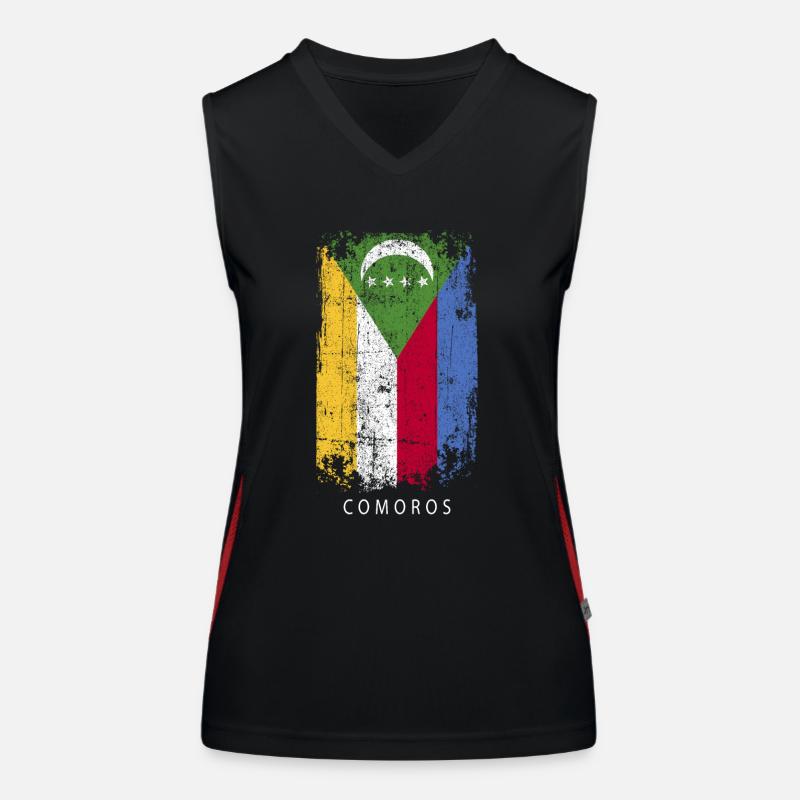 Souvenir avec le drapeau des Comores Débardeur respirant contrasté Femme