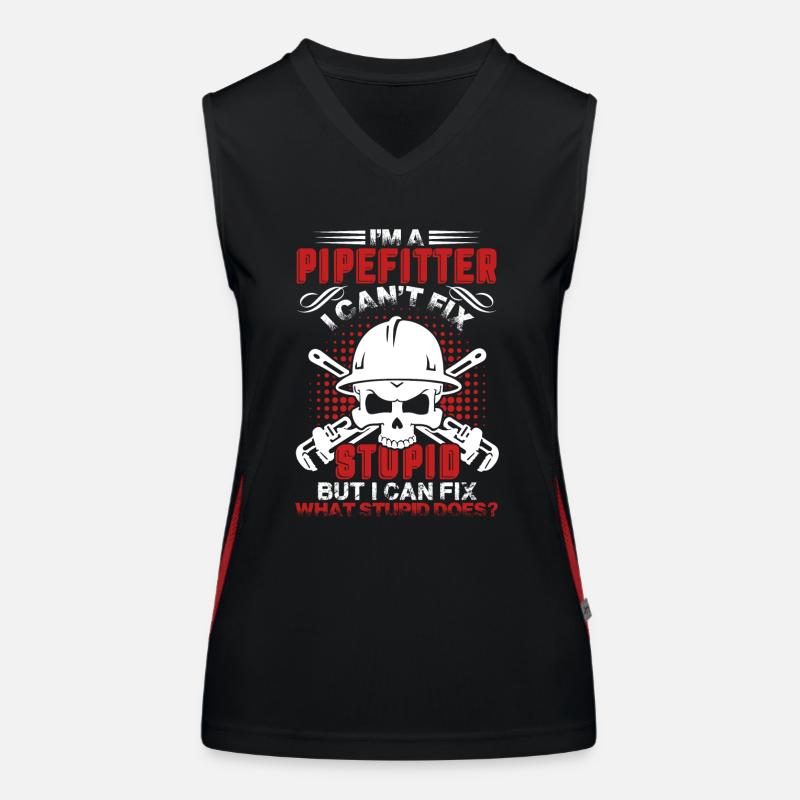 Pipefitter Pipefitter Cant Fix Stupid Women's Functional Contrast Tank Top