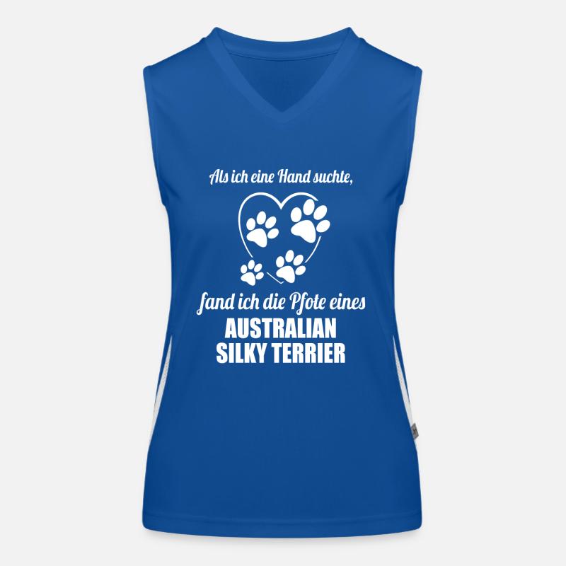 Hand & Pfote - Spruch - Australian Silky Terrier Funktionelles Kontrast-Tank Top für Frauen
