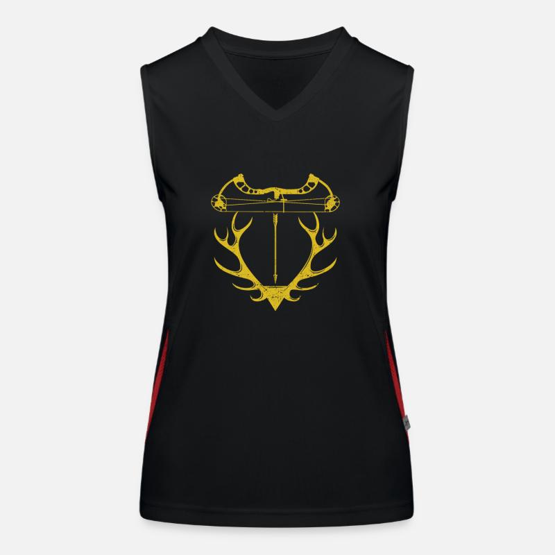 Deer Skull Compound Bow Elk Hunting Women's Functional Contrast Tank Top