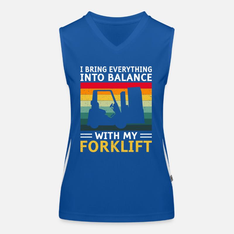 Gabelstaplerfahrer Gabelstapler Staplerfahrer Funktionelles Kontrast-Tank Top für Frauen