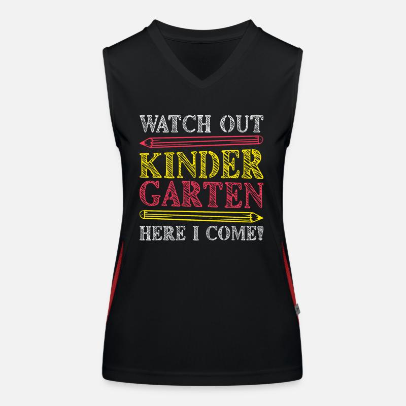 Kindergarten Kindergärtner Lehrer Regenbogenfarben Funktionelles Kontrast-Tank Top für Frauen