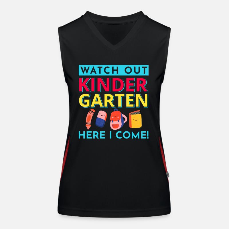 Kindergarten Kindergärtner Lehrer Regenbogenfarben Funktionelles Kontrast-Tank Top für Frauen