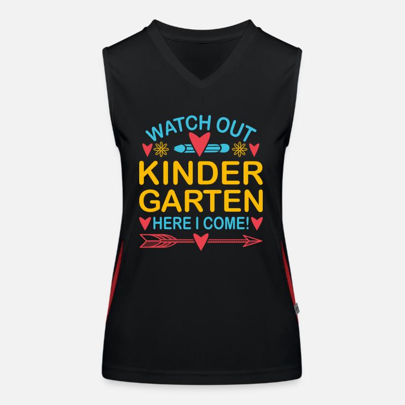 Kindergarten Kindergärtner Lehrer Regenbogenfarben Funktionelles Kontrast-Tank Top für Frauen