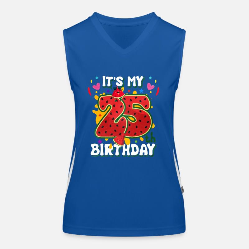 25. Geburtstag Wassermelone Sommer Geschenk Funktionelles Kontrast-Tank Top für Frauen