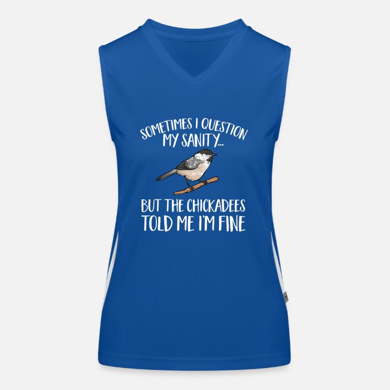 Bird Chickadee Bird Watching Women's Functional Contrast Tank Top