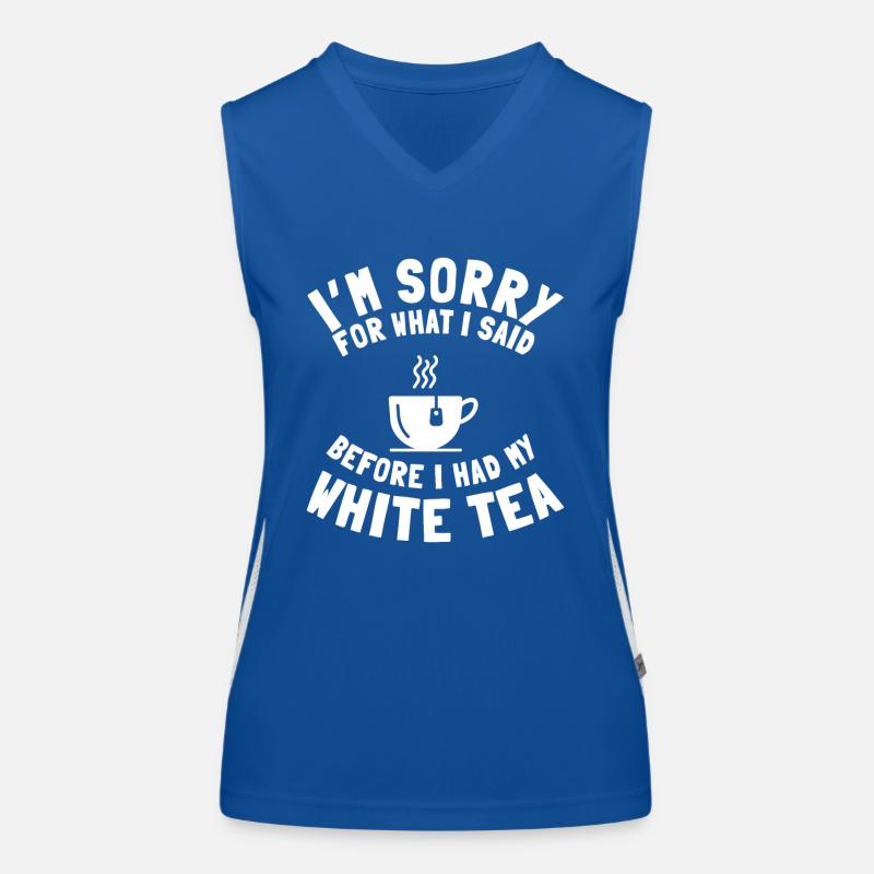 Weißer Tee Liebhaber Spruch Funktionelles Kontrast-Tank Top für Frauen
