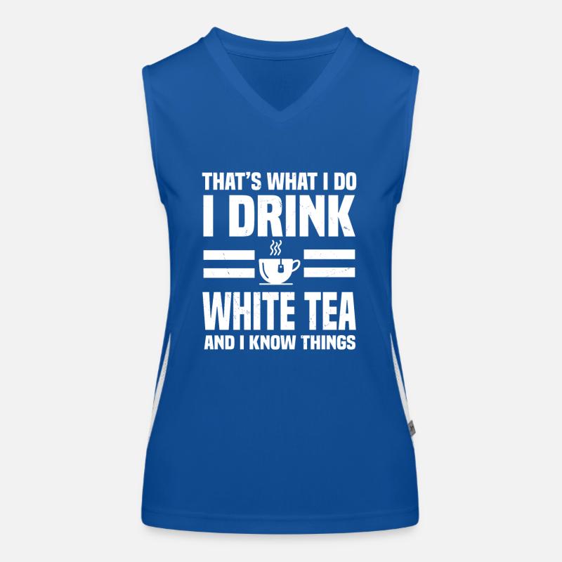 Weißer Tee Humor Funktionelles Kontrast-Tank Top für Frauen