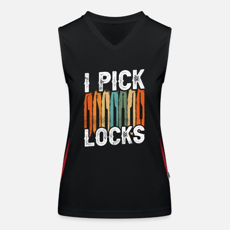 I Pick Locks Cracker Lock Lock Picking Women's Functional Contrast Tank Top
