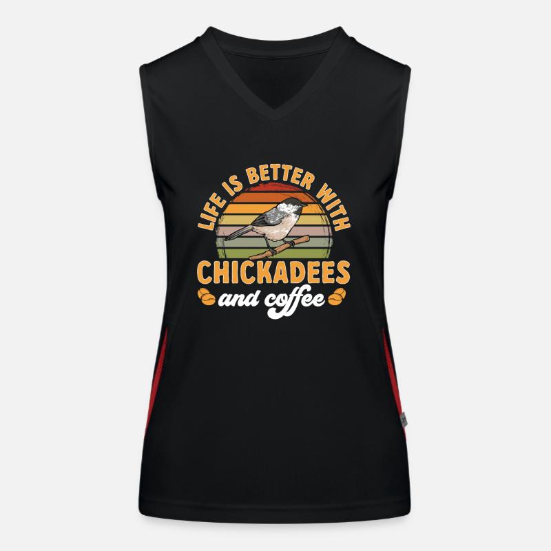 Bird Chickadee Bird Watching Women's Functional Contrast Tank Top