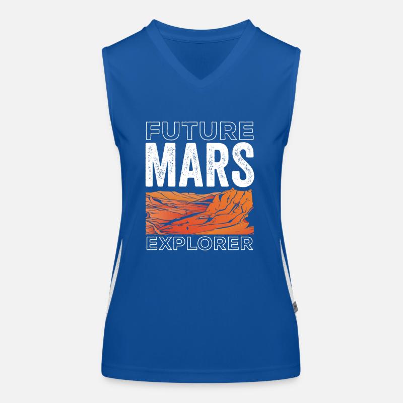 Future Mars Explorer Astronaut Planet Women's Functional Contrast Tank Top