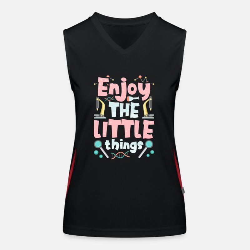 Enjoy the little things Microscopes Microscope Women's Functional Contrast Tank Top