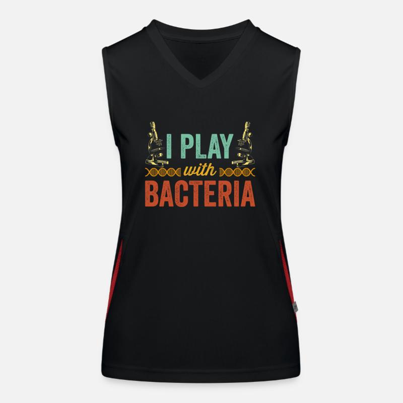 I'm playing with bacteria microscopes microscope Women's Functional Contrast Tank Top