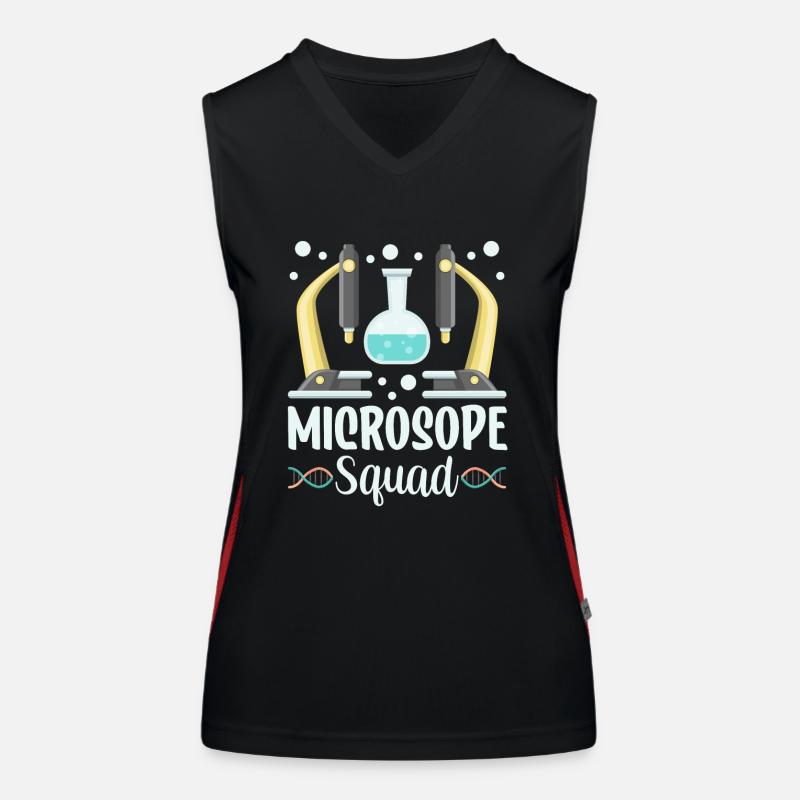 Microscope Team Sayings Microscope Microscopes Women's Functional Contrast Tank Top