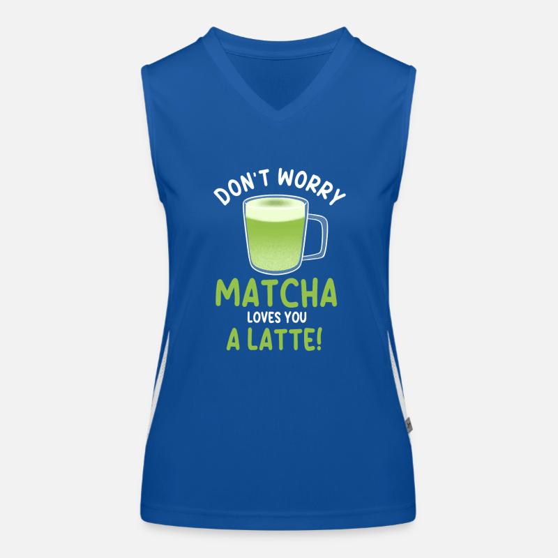 Funny Matcha Latte Word Game Women's Functional Contrast Tank Top