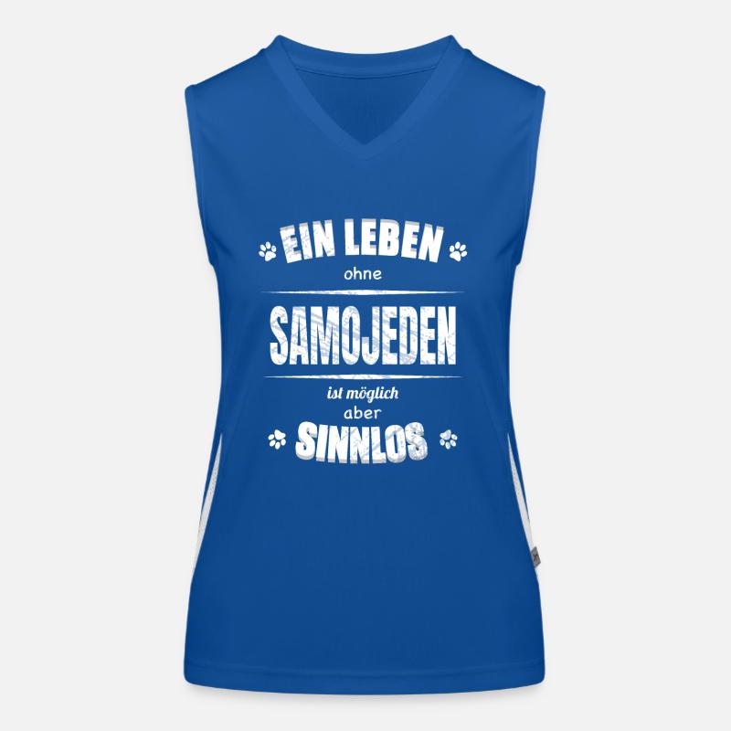 A Life Without a Dog Is Pointless - Samoyeds Women's Functional Contrast Tank Top