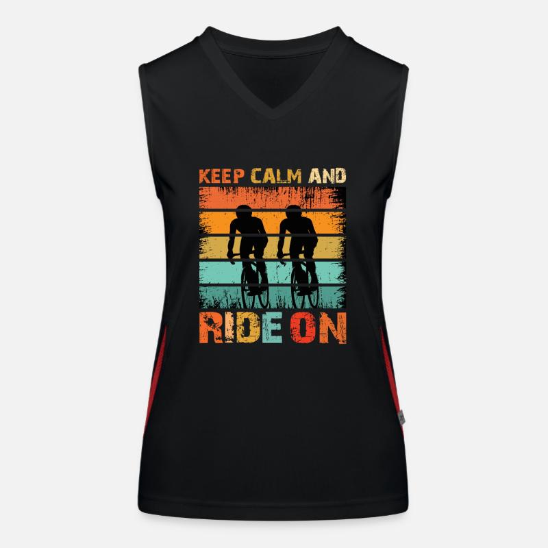 Keep Calm And Ride On Funktionelles Kontrast-Tank Top für Frauen