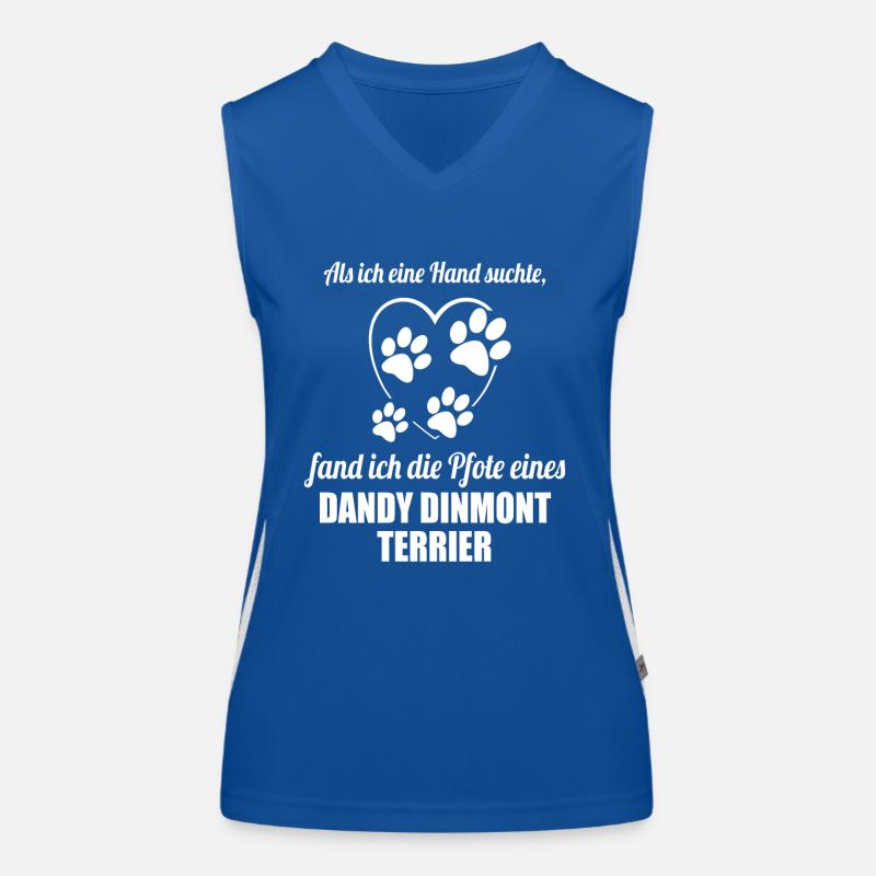 Hand & Pfote - Spruch - Dandy Dinmont Terrier Funktionelles Kontrast-Tank Top für Frauen