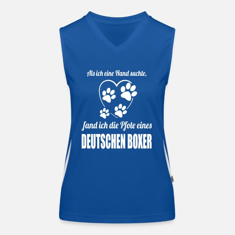 Hand & Pfote - Spruch - Deutscher Boxer Funktionelles Kontrast-Tank Top für Frauen