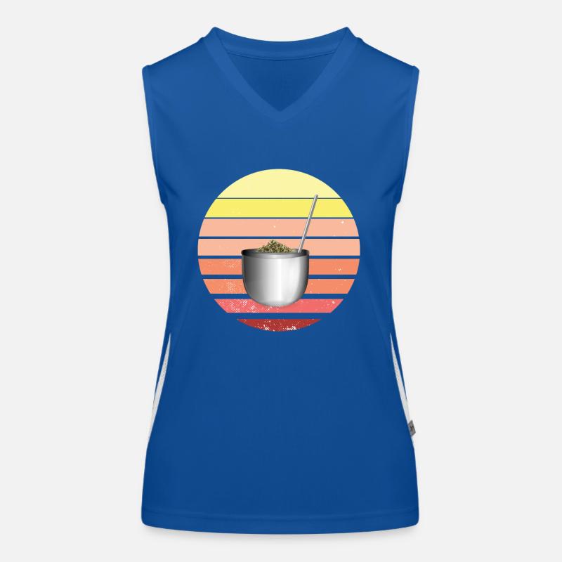 Retro Bombilla Und Gourd Yerba Mate Tee Funktionelles Kontrast-Tank Top für Frauen