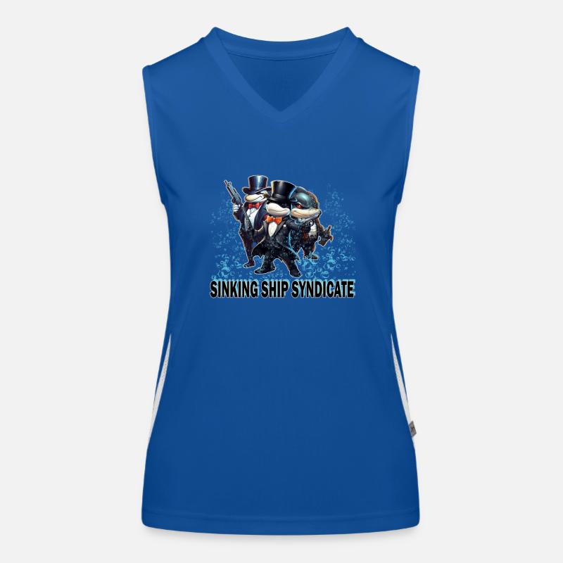 Funny Orca Sinking Ship Syndicate - Orcas Making Funktionelles Kontrast-Tank Top für Frauen