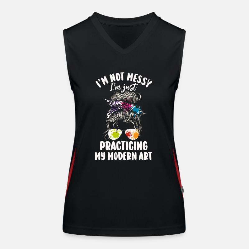 Ich bin kein chaotisches Gemälde mit moderner Kunst Funktionelles Kontrast-Tank Top für Frauen