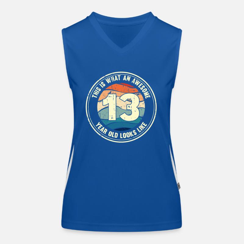 13. Geburtstag so sieht man mit 13 Retro Geschenk Funktionelles Kontrast-Tank Top für Frauen