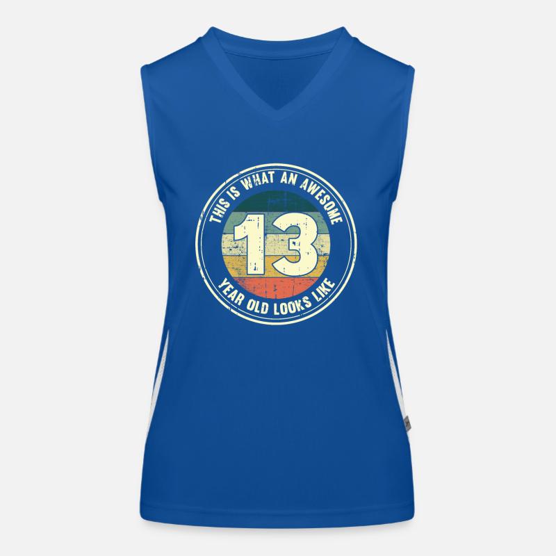 13. Geburtstag so sieht man mit 13 Retro Geschenk Funktionelles Kontrast-Tank Top für Frauen