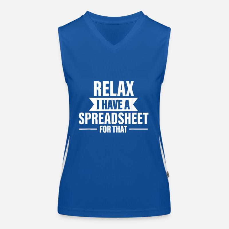 Comptable Drôle Relax Feuilles de calcul Humour Débardeur respirant contrasté Femme