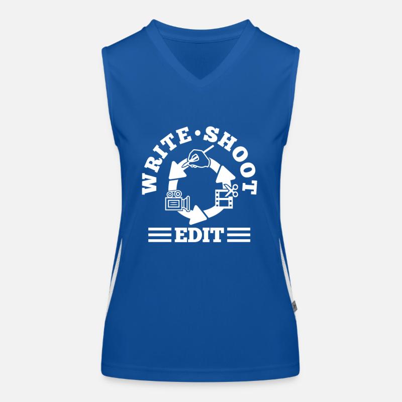 Write Shoot Edit Repeat Funktionelles Kontrast-Tank Top für Frauen