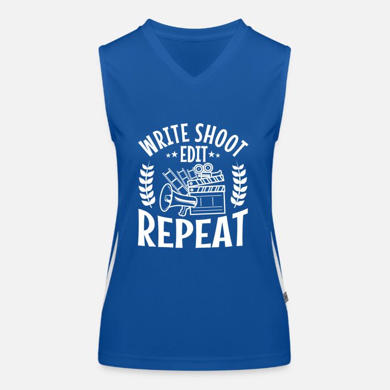 Write Shoot Edit Repeat Women's Functional Contrast Tank Top