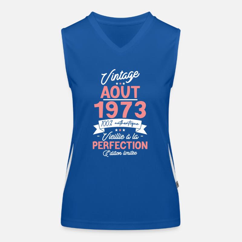 Cadeau Anniversaire août 1973 Débardeur respirant contrasté Femme