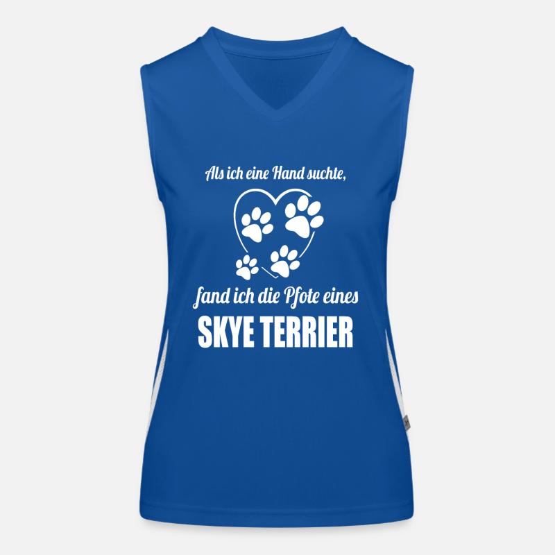 Hand & Pfote - Spruch - Skye Terrier Funktionelles Kontrast-Tank Top für Frauen