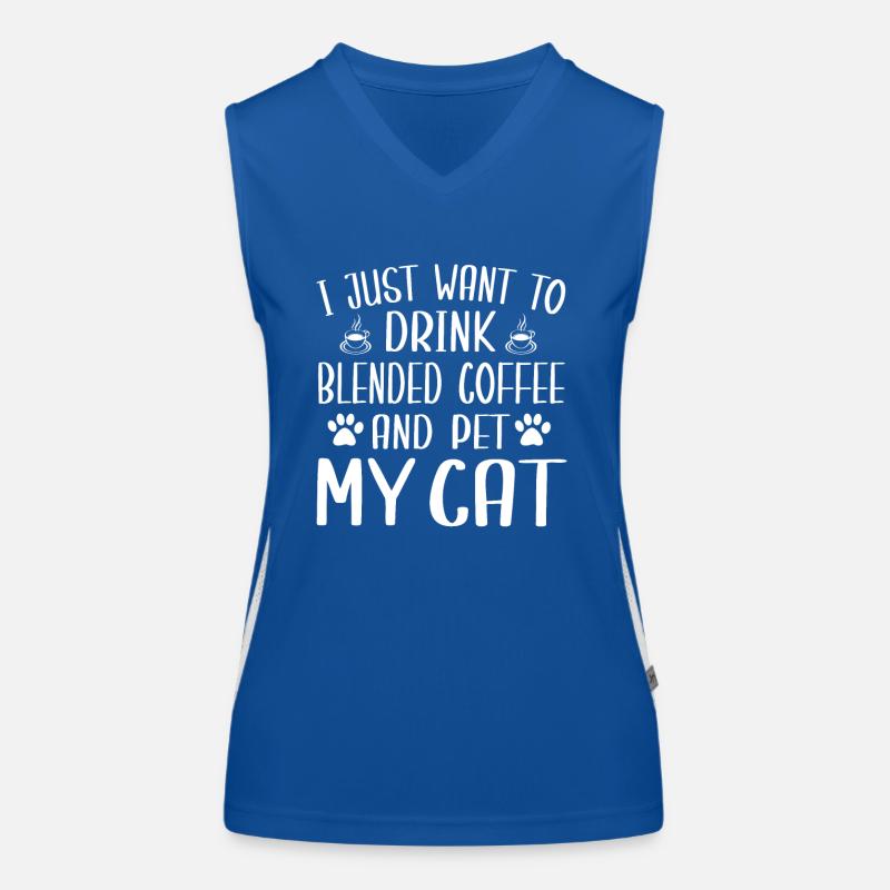 Fun mixed coffee and cat lovers Women's Functional Contrast Tank Top