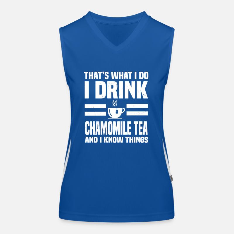 Funny chamomile tea lover saying Women's Functional Contrast Tank Top
