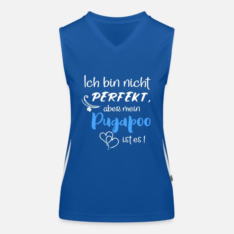 Perfekter Pugapoo - Pudel Mops Mix Funktionelles Kontrast-Tank Top für Frauen