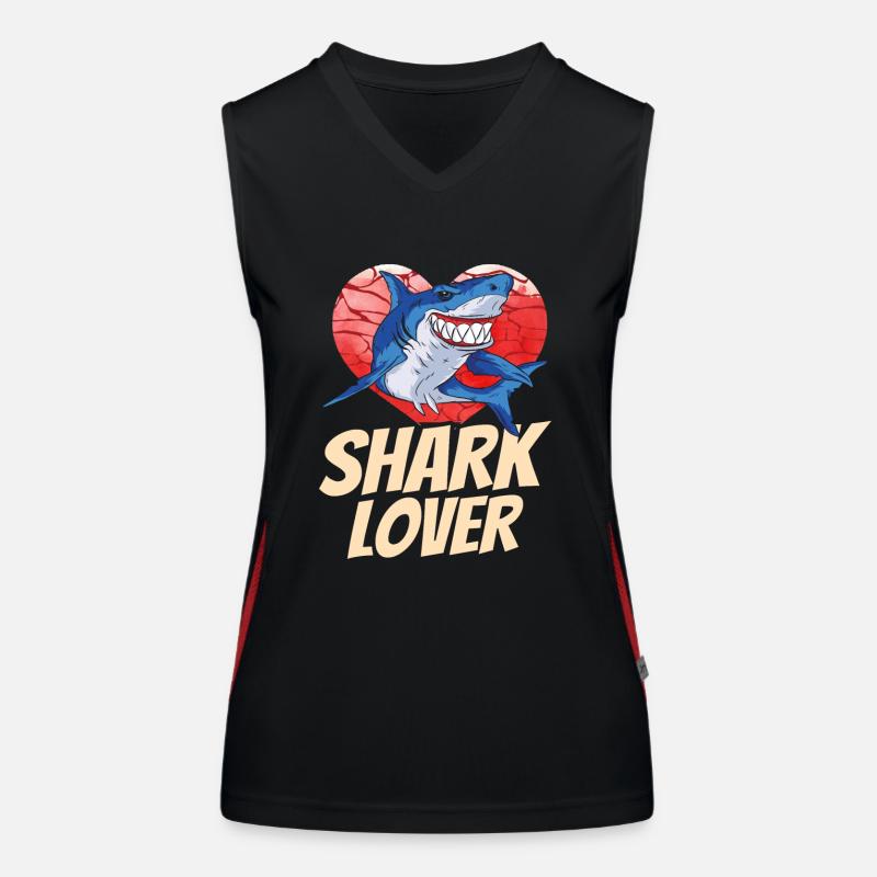 Amateur de requin Dent de requin Requin Plongée avec requin Débardeur respirant contrasté Femme
