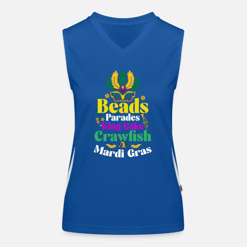 Perlen-Paraden Kingcake Mardi Gras Funktionelles Kontrast-Tank Top für Frauen