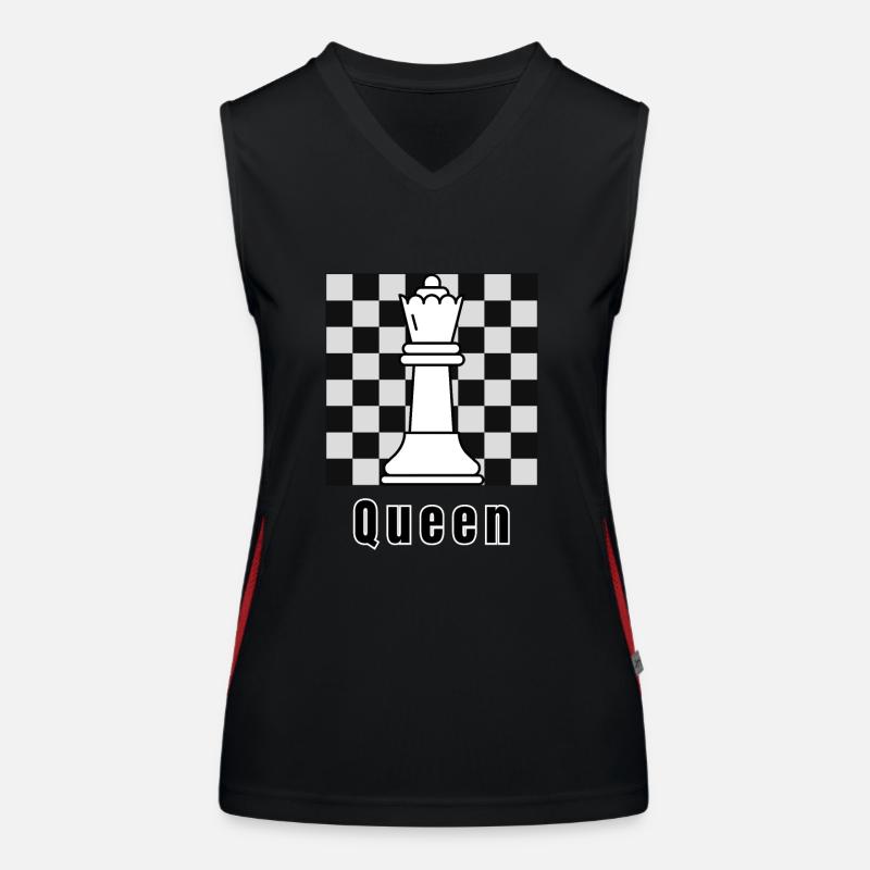 White Queen, échecs, jeu d’échecs, journée mondiale des échecs Débardeur respirant contrasté Femme