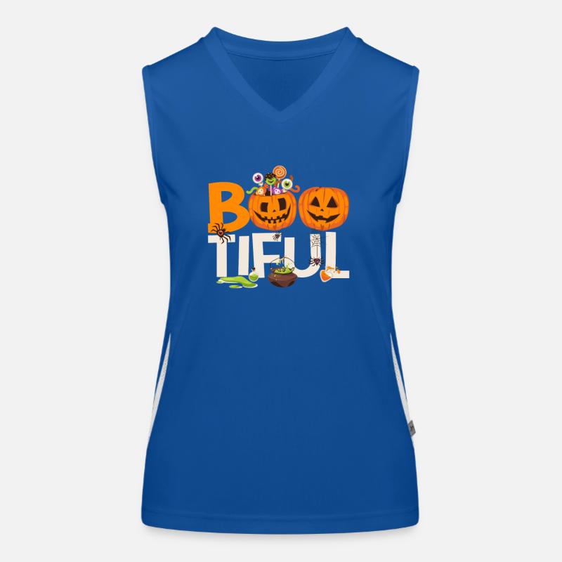 Boo Tiful Funny Halloween Bootiful Spooky Kürbis Funktionelles Kontrast-Tank Top für Frauen