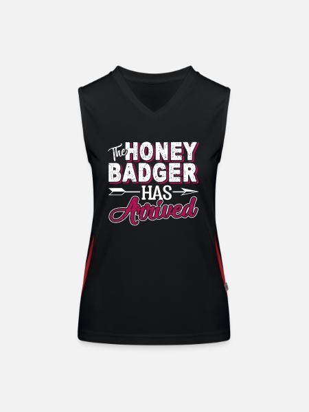 Honey Badger The Honey Badger Has Arrived - Women's Functional Contrast Tank Top - black/red - Front