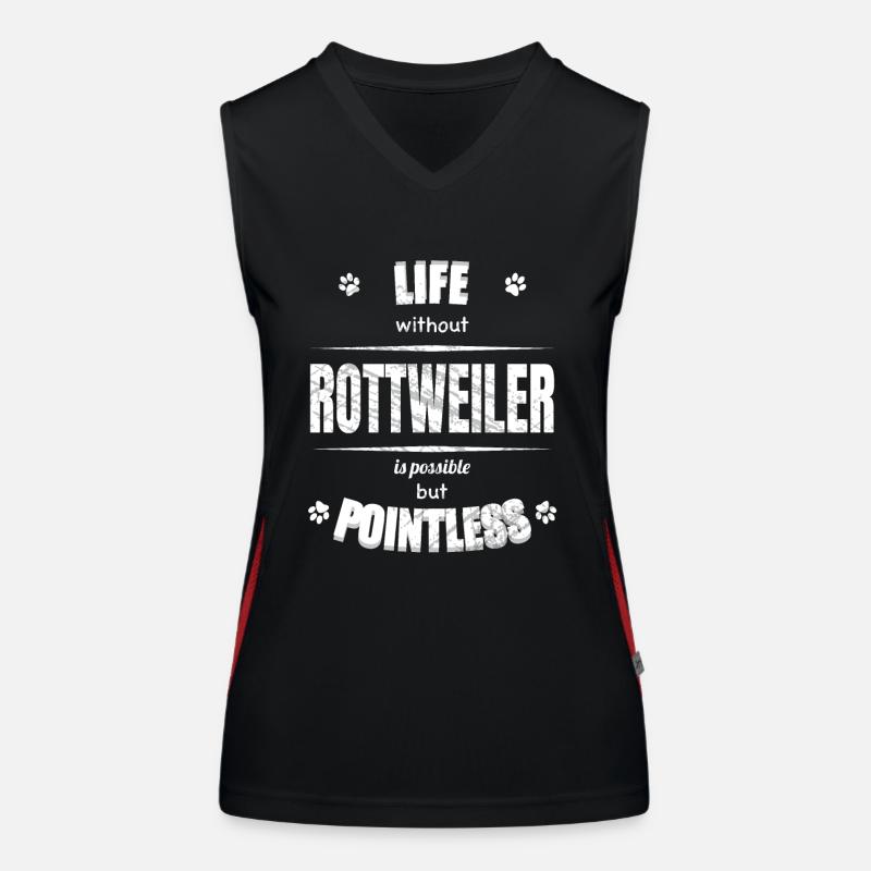 Life is possible but pointless - Rottweiler Women's Functional Contrast Tank Top