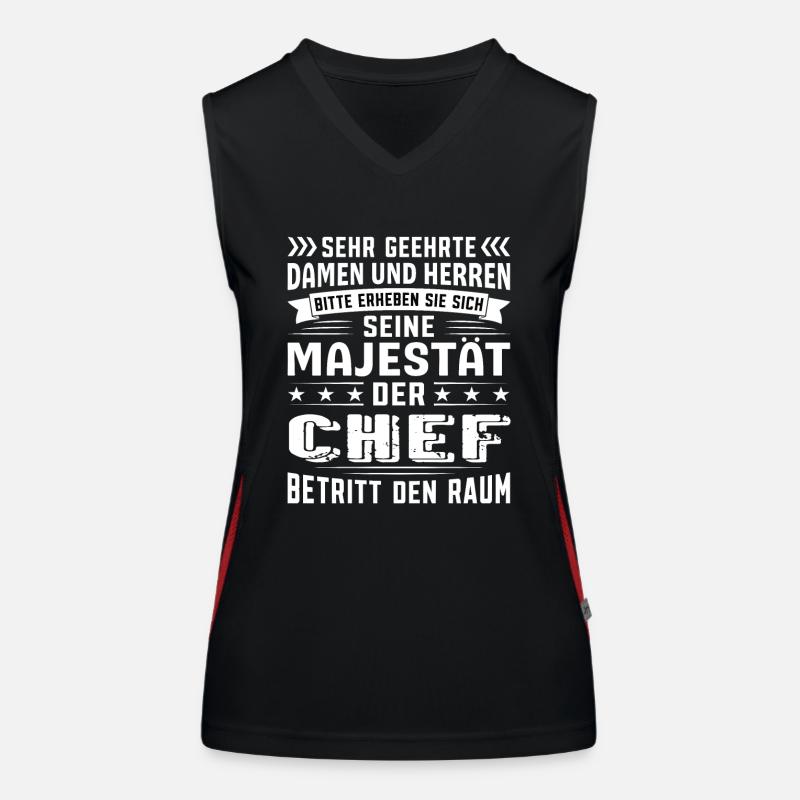Chef Geburtstag Chef Sprüche Chef Geschenke Funktionelles Kontrast-Tank Top für Frauen