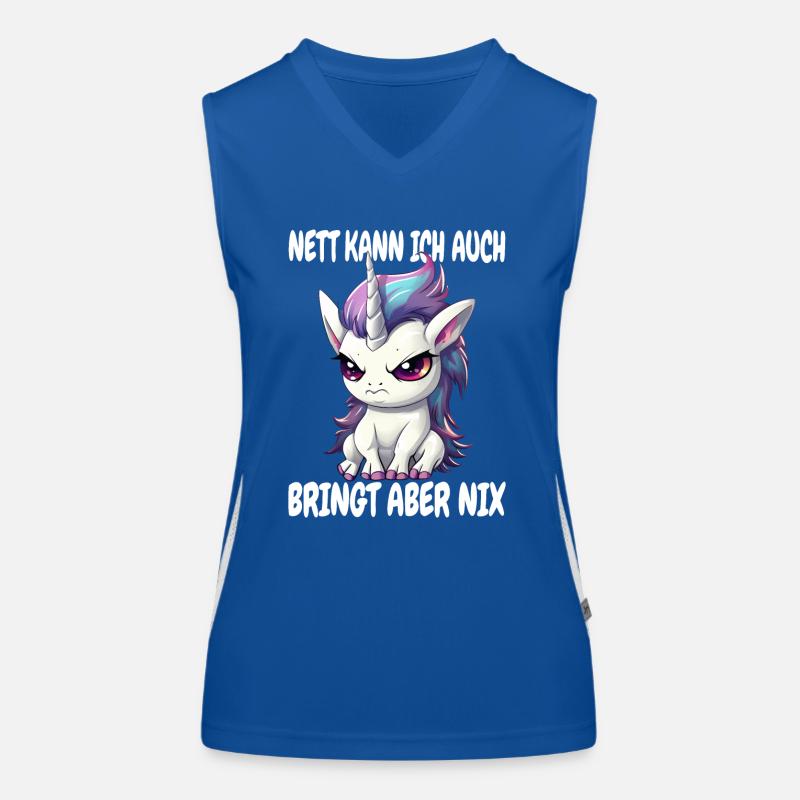 Einhorn Nett Kann Ich Auch Sarkasmus Geschenk Funktionelles Kontrast-Tank Top für Frauen