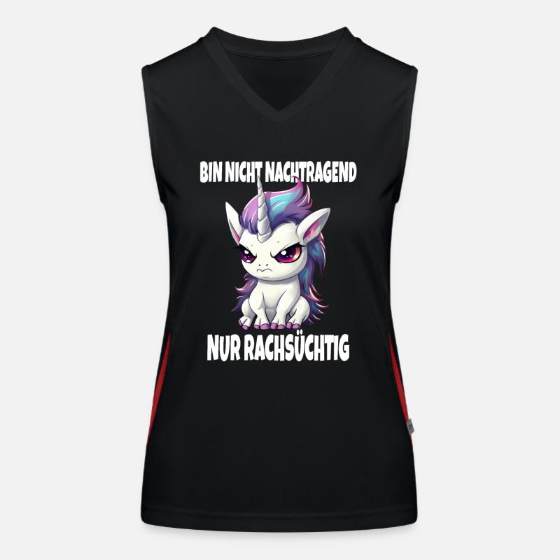 Nicht Nachtragend Nur Rachsüchtig Süßes Einhorn Funktionelles Kontrast-Tank Top für Frauen